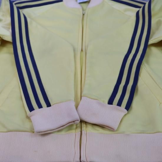 【中古】(アディダス)adidas ATPメンズ【トラックジャケット】80's ヴィンテージ S 黄 紺ジャージ【古着】nl32