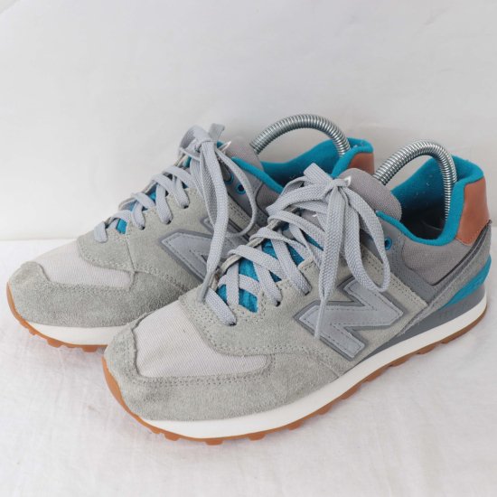 中古】New Balance(ニューバランス)レディース574【24.5cm】グレー青茶