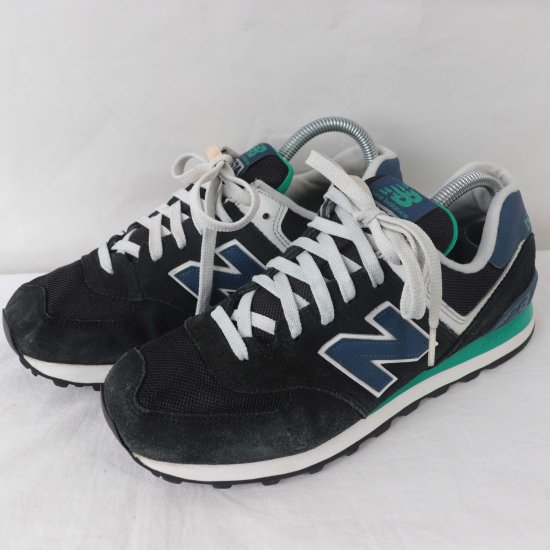 中古】New Balance(ニューバランス)メンズ574【25.5cm】黒ブラック紺緑