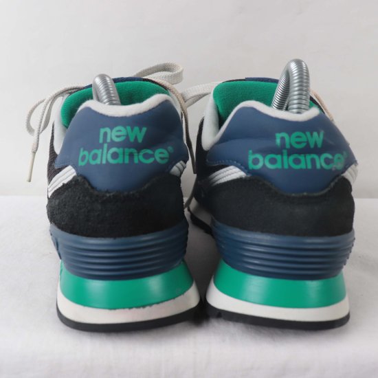 中古】New Balance(ニューバランス)メンズ574【25.5cm】黒ブラック紺緑