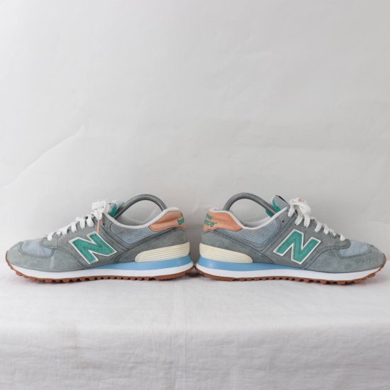 中古】New Balance(ニューバランス)メンズ574【25.5cm】ブルーグレー緑