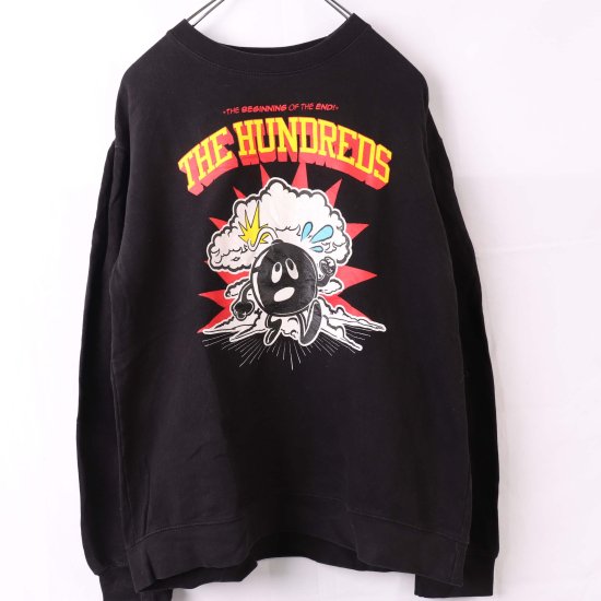 【中古】THE HUNDREDS(トレーナー)メンズL【スウェット】黒(古着)sw21