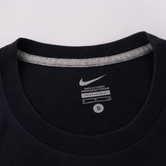 【中古】(ナイキ)nikeメンズレディースS位【Tシャツ】ロゴプリントT半袖クルーネックビッグサイズ【古着】ダークネイビーブランドTシャツst222