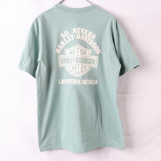 希少】ハーレーダビッドソン 半袖 Tシャツ 両面プリント XL グリーン