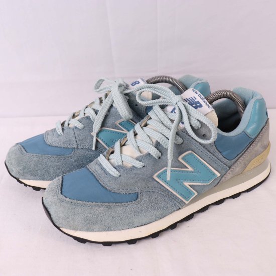 中古】new balance(ニューバランス)メンズ574【26.5cm】水色グレー白yy4750