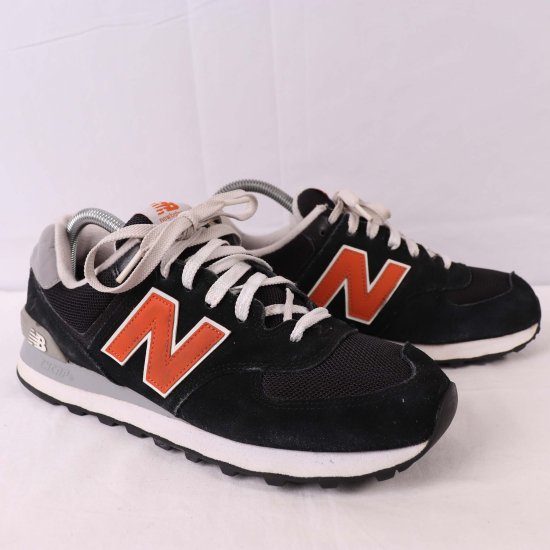 中古】new balance(ニューバランス)メンズ574【26.5cm】黒ブラック白