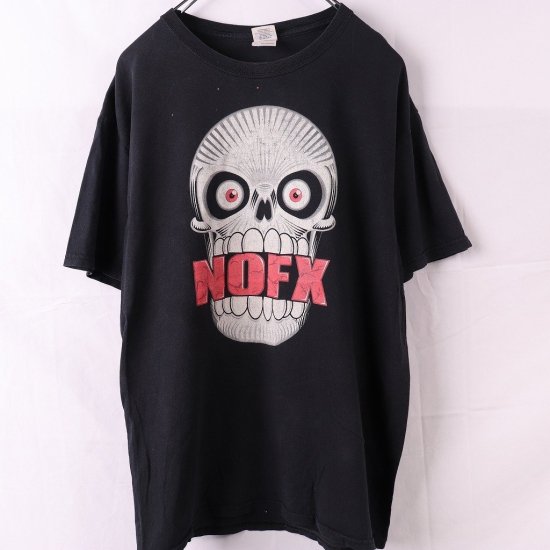 中古】(ノーエフエックス)NOFXメンズレディーL【Tシャツ】バンドtロックtパンク半袖【古着】黒アーテストTシャツst344