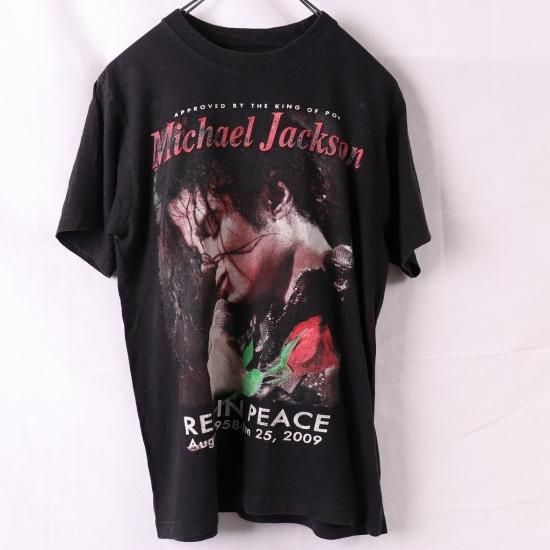 中古】(マイケルジャクソン)Michael JacksonメンズレディーM位【Tシャツ】バンドtロックt半袖【古着】黒Tシャツst382