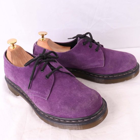 中古】dr.martens(ドクターマーチン)レディースメンズ3ホール【UK6】24.5cm25.0cmパープルスエード紫dm3370