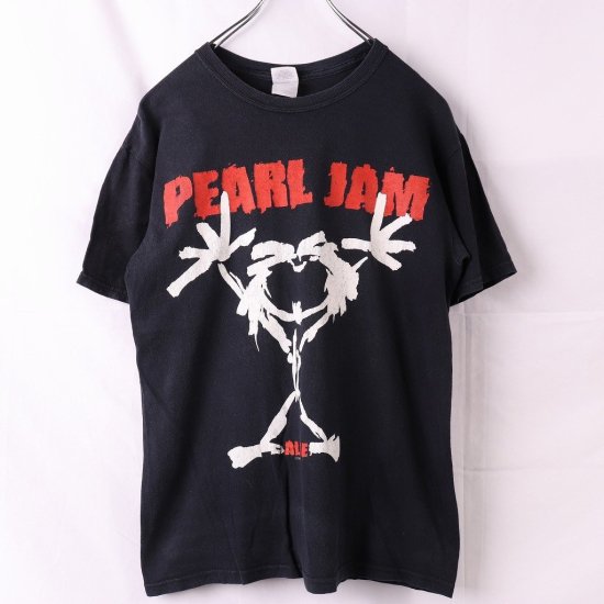【中古】(パールジャム)Pearl JamメンズレディーM【Tシャツ】バンドtロックt半袖【古着】黒ブラックTシャツst401