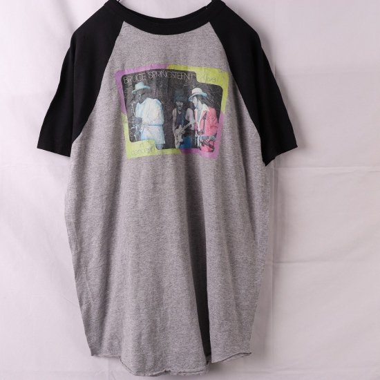 【中古】(ブルース スプリングスティーン)Bruce  SpringsteenメンズレディーXL【Tシャツ】ラグランバンドtロックt半袖【古着】黒Tシャツst406