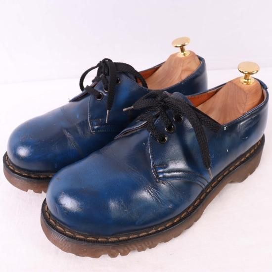 【中古】ホワイト社英国製dr.martens(ドクターマーチン)レディースイングランド製スチールトゥ3ホール【UK5】23.5cm24.0cm青ブルーdm3513