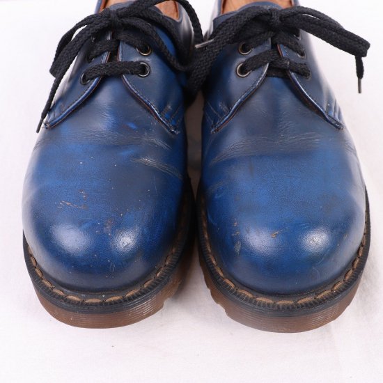 【中古】ホワイト社英国製dr.martens(ドクターマーチン)レディースイングランド製スチールトゥ3ホール【UK5】23.5cm24.0cm青ブルーdm3513