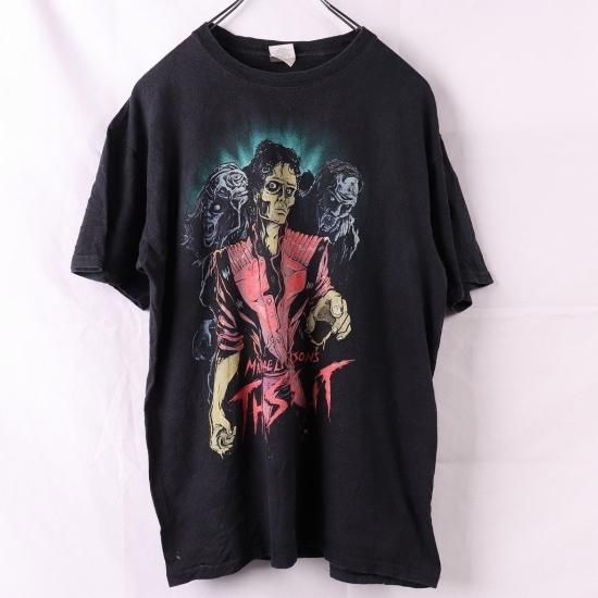 袖丈半袖【©️1987】Michael JacksonスリラーTシャツ 着丈69