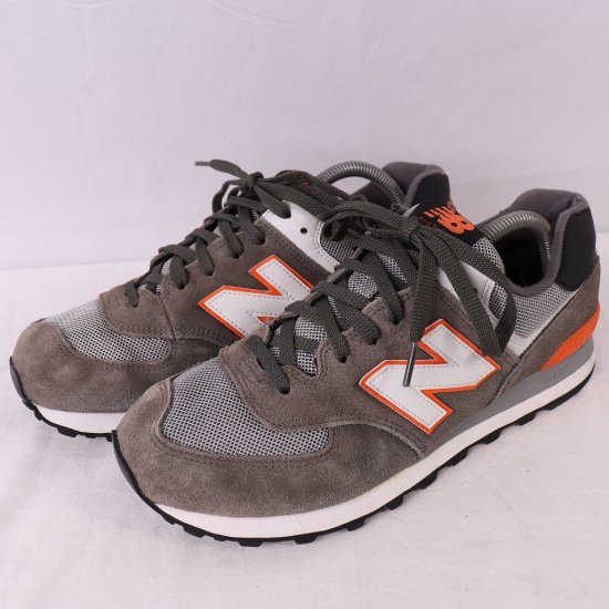 中古】new balance(ニューバランス)メンズ574【27.0cm】グレー白オレンジyy5035