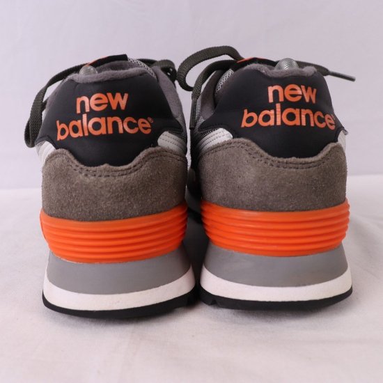 中古】new balance(ニューバランス)メンズ574【27.0cm】グレー白オレンジyy5035