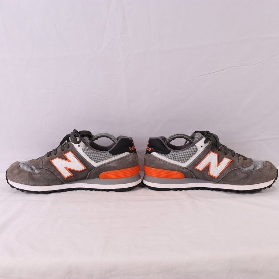 中古】new balance(ニューバランス)メンズ574【27.0cm】グレー白オレンジyy5035