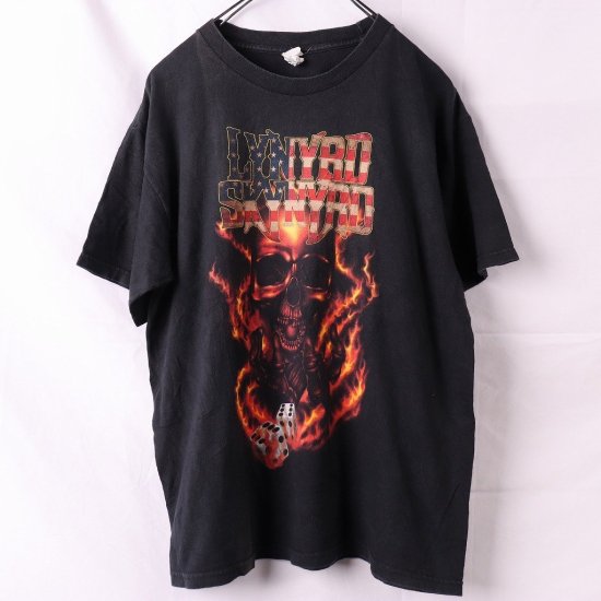 【中古】(レーナード スキナード)Lynyrd SkynyrdメンズレディーL【Tシャツ】バンドtロックt半袖【古着】黒Tシャツst423