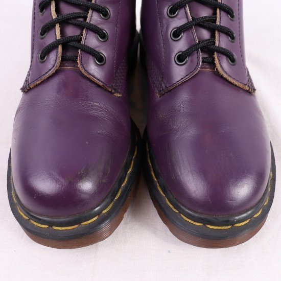 【中古】英国製dr.martens(ドクターマーチン)メンズ6ホールイングランド製【UK5】23.5cm-24.0cm紫パープルdh2734