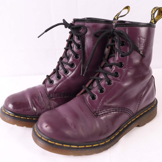 【中古】dr.martens(ドクターマーチン)メンズ8ホール【UK5】23.5cm-24.0cm紫パープルdh2868