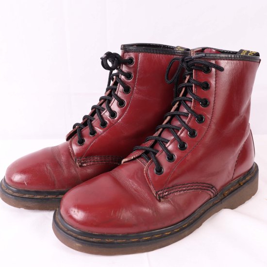 中古】英国製dr.martens(ドクターマーチン)メンズ8ホールイングランド【UK6】24.5cm-25.0cmチェリーワインdh2880