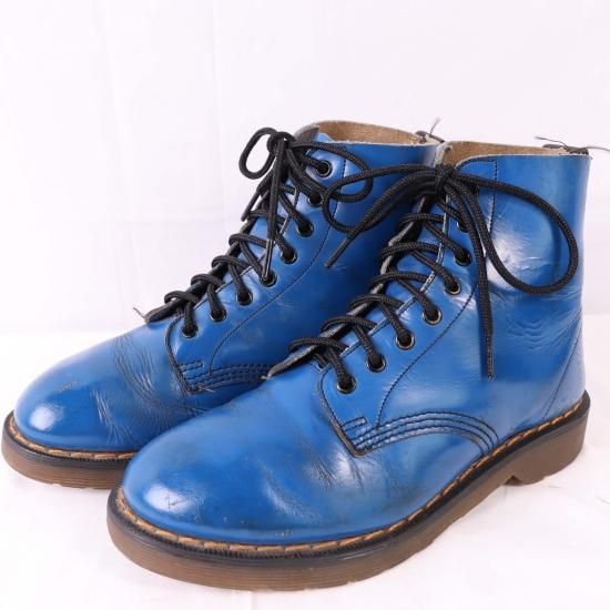 【中古】ホワイト社英国製dr.martens(ドクターマーチン)メンズ8ホールイングランド【UK5】23.5cm-24.0cm青ブルーdh2886