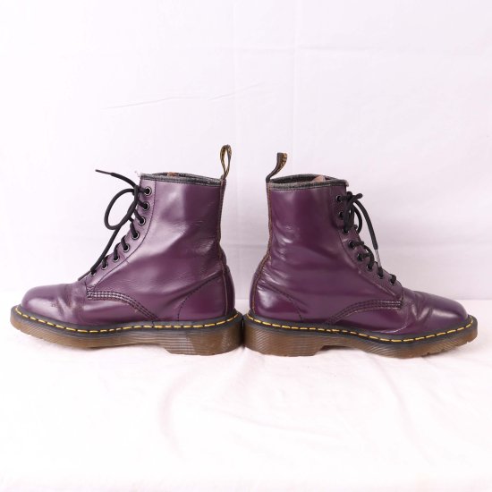 【中古】dr.martens(ドクターマーチン)メンズ8ホール【UK5】23.5cm-24.0cm紫パープルdh2991