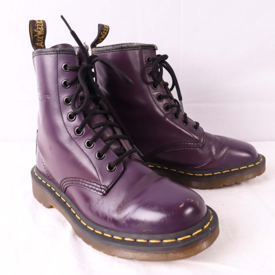 【中古】dr.martens(ドクターマーチン)メンズ8ホール【UK5】23.5cm-24.0cm紫パープルdh2991