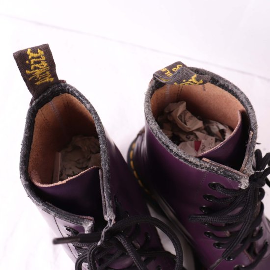 【中古】dr.martens(ドクターマーチン)メンズ8ホール【UK5】23.5cm-24.0cm紫パープルdh2991