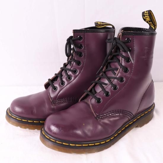 【中古】dr.martens(ドクターマーチン)メンズ8ホール【UK5】23.5cm-24.0cm紫パープルdh2991