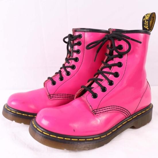 中古】dr.martens(ドクターマーチン)レディース8ホール1460w【UK4】22.5cm-23.0cmエナメルピンクパテントdh3041