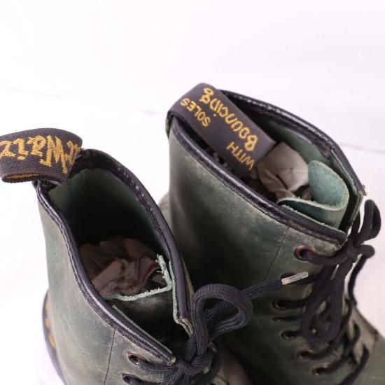 【中古】英国製dr.martens(ドクターマーチン)レディース8ホール【UK5 1/2】24.0cm-24.5cm緑dh3813