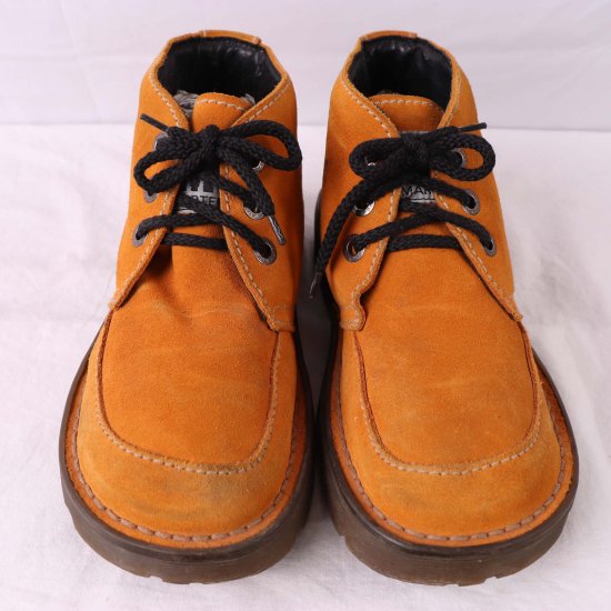 【中古】英国製dr.martens(ドクターマーチン)メンズ3ホールイングランドスエードモック厚底【UK5】23.5cm-24.0cmマスタードdh3847