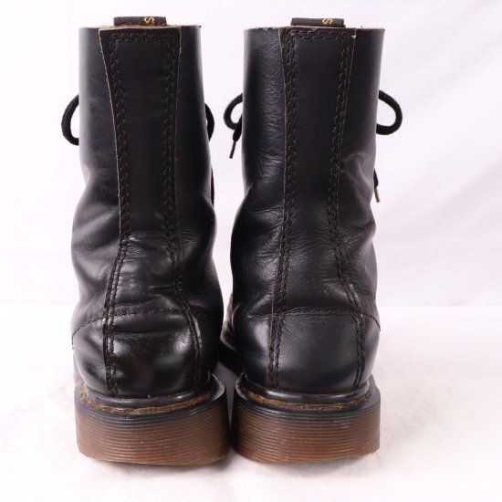 【中古】英国製dr.martens(ドクターマーチン)メンズ10ホールスチールトゥイングランド【UK5】23.5cm-24.0cm黒ブラックdh3884