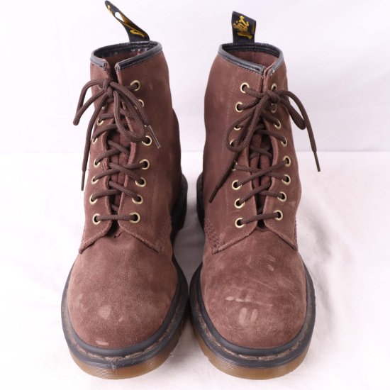 【中古】dr.martens(ドクターマーチン)メンズ8ホール【UK6】24.5cm-25.0cmスエード茶ブラウンdh3919