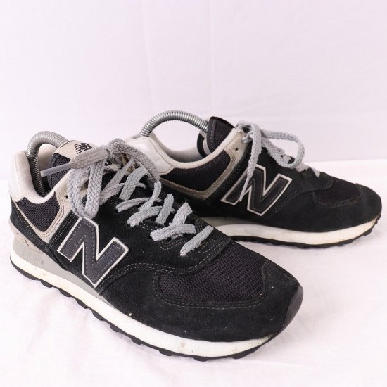 中古】New Balance(ニューバランス)レディース574【24.5cm】黒ブラック