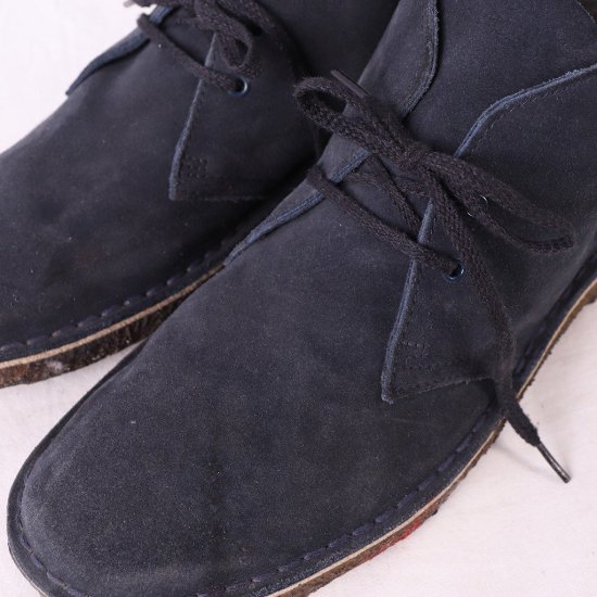 【中古】Clarks(クラークス)メンズデザートブーツ(Desert Boot)【US8】紺ネイビースエードds2698