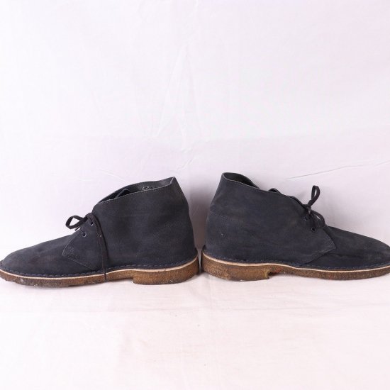 【中古】Clarks(クラークス)メンズデザートブーツ(Desert Boot)【US8】紺ネイビースエードds2698