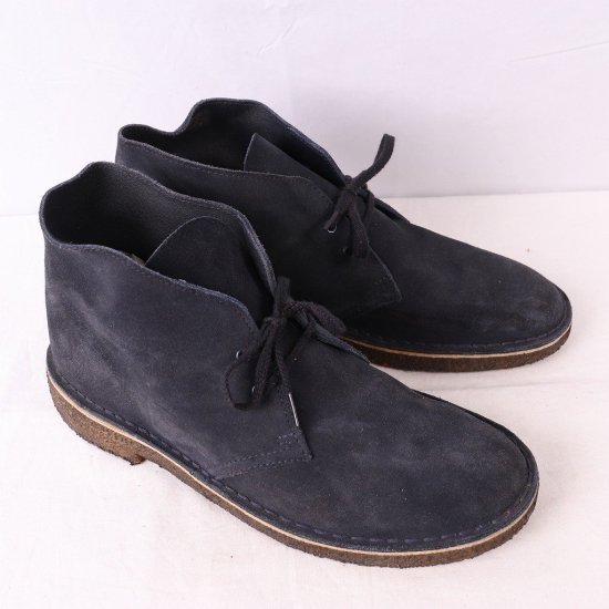 【中古】Clarks(クラークス)メンズデザートブーツ(Desert Boot)【US8】紺ネイビースエードds2698