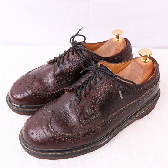 【メンズブランド革靴】人気ドクターマーチン　ウイングチップ　UK6　5ホール革靴第三希望管理Ｎo304e