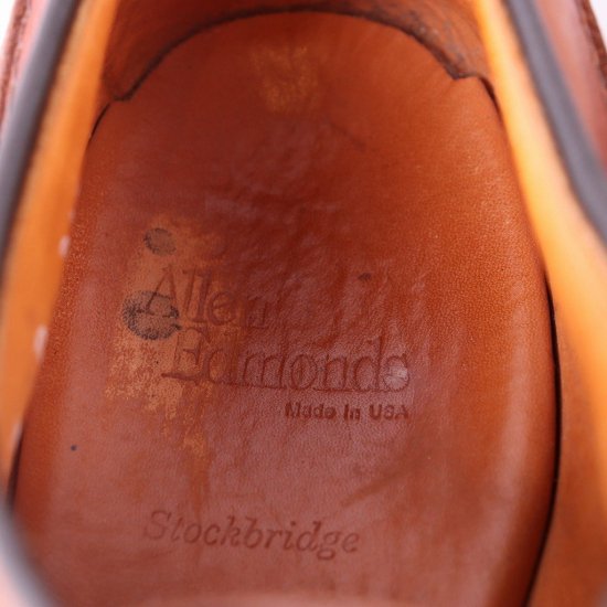 【中古】ALLEN EDMONDS(アレンエドモンズ)メンズレザシューズ(STOCK BRIDGE)ストックブリッジUチップUSA製【11 1/2  D】茶ds2711