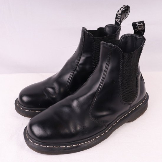 中古】dr.martens(ドクターマーチン)メンズチェルシーブーツサイドゴアレザーホワイトステッチ【UK8】26.5cm-27.0cm黒ブラック dh4008