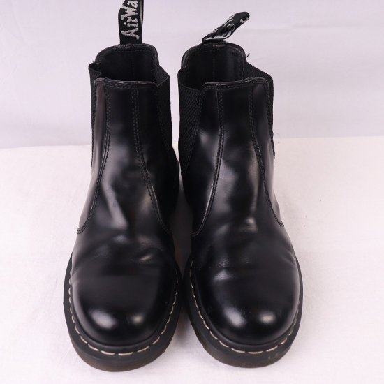 中古】dr.martens(ドクターマーチン)メンズチェルシーブーツサイドゴアレザーホワイトステッチ【UK8】26.5cm-27.0cm黒ブラック dh4008