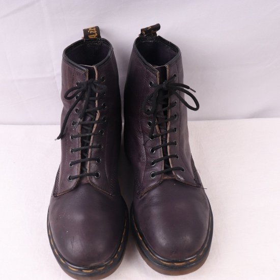 中古】英国製dr.martens(ドクターマーチン)メンズ8ホールイングランド製ヴィンテージ【UK9 .5】28.5cm-28.0cmネイビーナスコンdh4027