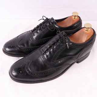 <img class='new_mark_img1' src='https://img.shop-pro.jp/img/new/icons1.gif' style='border:none;display:inline;margin:0px;padding:0px;width:auto;' />【中古】Florsheim(フローシャイム)メンズレザーシューズ(ウイングチップ)20330内羽根【9E】ヴィンテージ黒ブラックds2799の商品画像