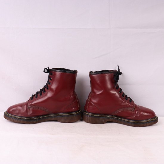 中古】英国製dr.martens(ドクターマーチン)メンズ8ホール【UK7】25.5cm-26.0cmチェリーバーガンディdh4033