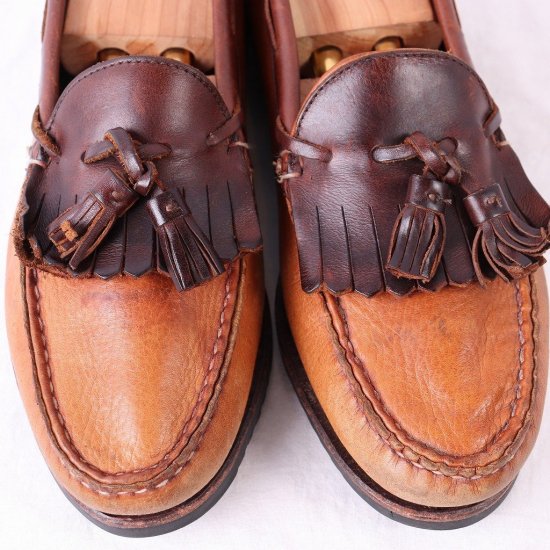 【中古】ALLEN EDMONDS(アレンエドモンズ)メンズレザーシューズ(Nashua)キルトタッセルローファーUSA製【8  1/2E】ブラウン茶ds2697