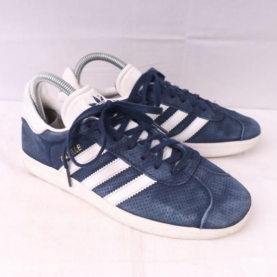 【中古】adidas(アディダス)レディース(ガッツレーガゼル)GAZELLE【23.5cm】紺ネイビー白ad4178