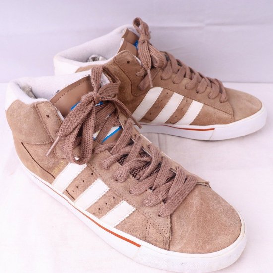 【中古】adidas(アディダス)メンズ(キャンパスVulcミッド)CAMPUS Vulc MID Light  Twine【27.5cm】アッシュブラウン白ad4183