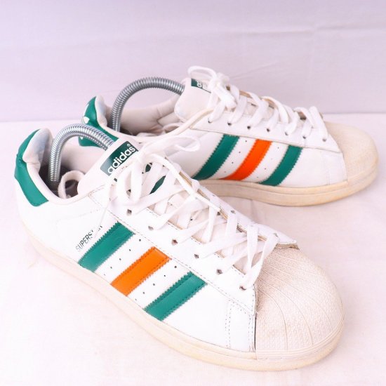 【中古】adidas(アディダス)メンズ(スーパースター)SUPERSTAR【25.5cm】白ホワイト緑オレンジad4187